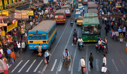 Trafikeret vej i Indien